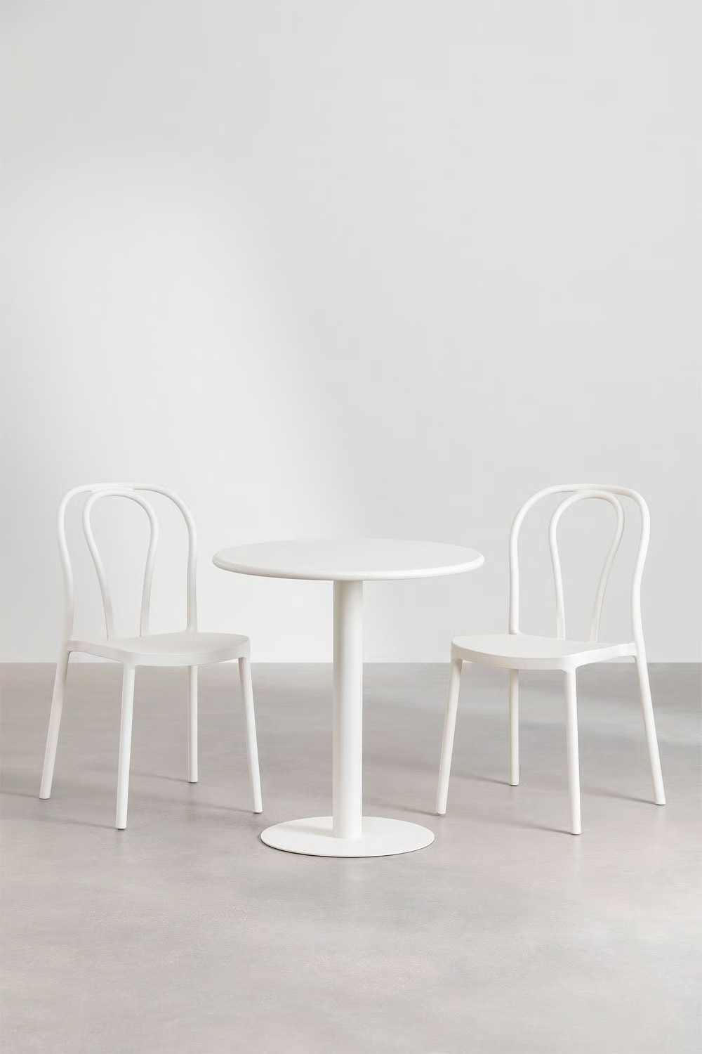 Set de jardín Mizzi: mesa redonda Ø70 y 2 sillas