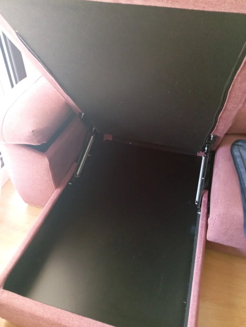 Sofá de 3 plazas con chaiselongue y puf en tono coral — imagen 5