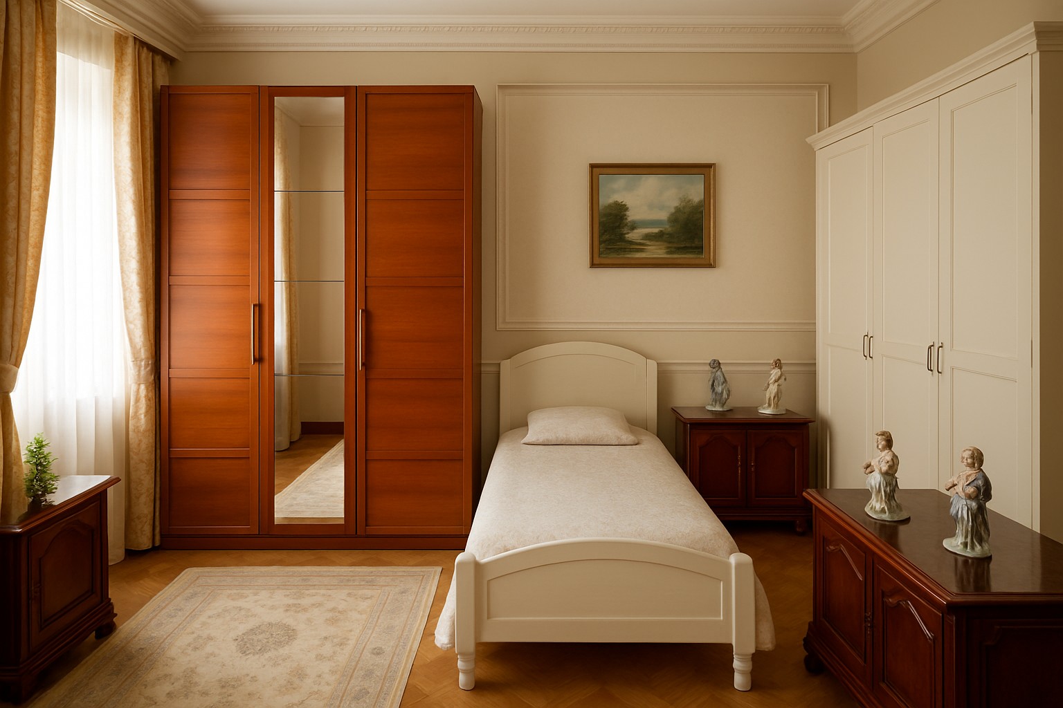 Dormitorio clásico con encanto atemporal